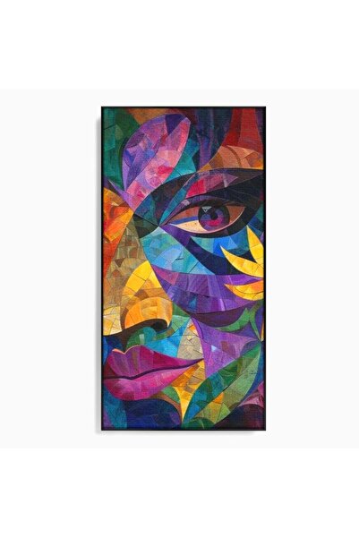 Luxcanva Tablou Canvas Chip in Vitralii 70x140 cm cu Rama Negru Chip in Vitra...