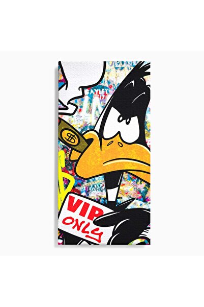 Luxcanva Tablou Canvas Daffy Duck 70x140 cm pe Sasiu Lemn Daffy Duck Desene A...