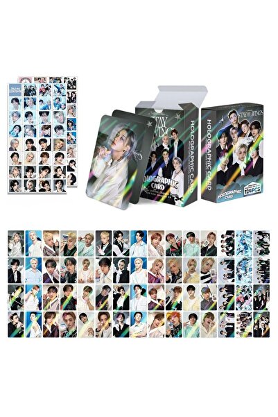 Kpop Dünyasi STRAY KIDS '' Stay With Your Wings '' Çift Yön Baskılı Hologramlı Lomo Card Seti (60 Pcs)
