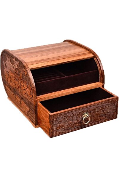 Generic Multi Layer Jewelry Box Storage Organizer Case Vintage Wood Desktop J...