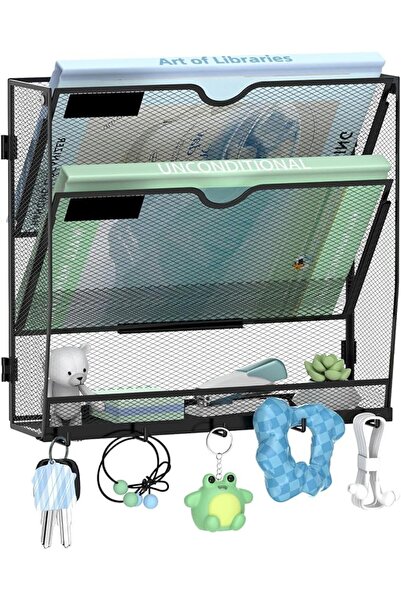 GENERAL SUPEASY 3-Tier Wall File Organizer with Hooks, Hanging File Organizer