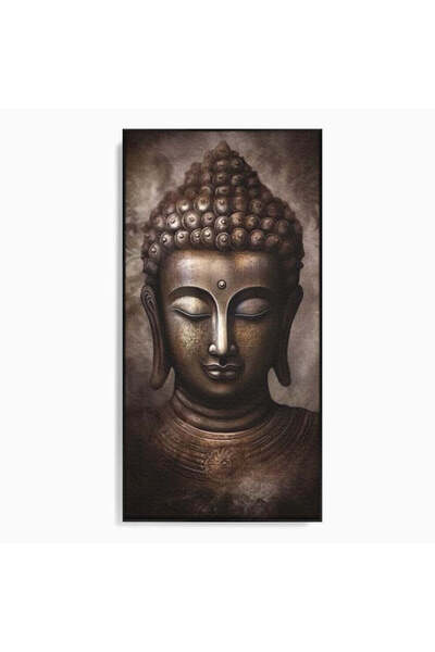 Luxcanva Tablou Canvas Esenta Pacii 60x120 cm cu Rama Negru Buddha Zen Meditatie