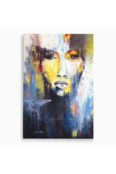 Luxcanva Tablou Canvas Femeia cu Martini 100x150 cm pe Sasiu Lemn Femeia cu M...