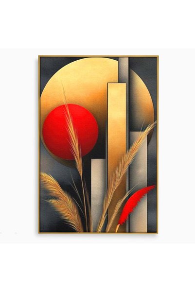 Luxcanva Tablou Canvas Apusul Toamnei 40x60 cm cu Rama Auriu Apusul Toamnei R...