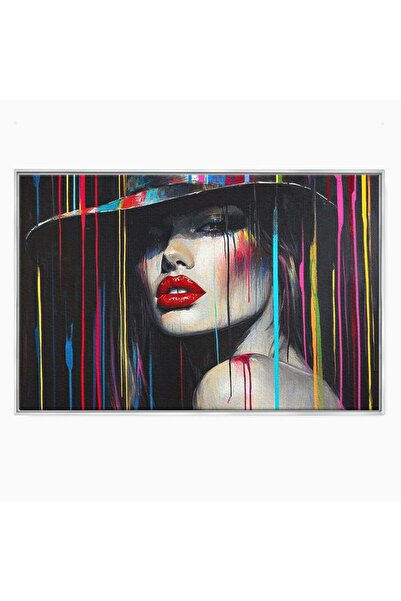 Luxcanva Tablou Canvas Drama Culorilor 120x80 cm cu Rama Argintiu Drama Culor...