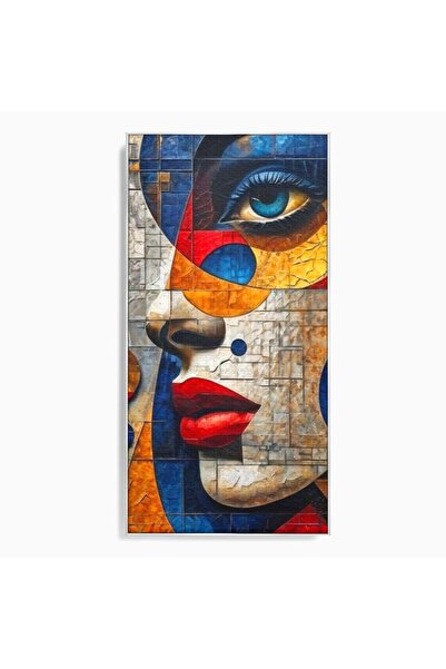 Luxcanva Tablou Canvas Mozaic de Emotii 50x100 cm cu Rama Argintiu Mozaic de ...