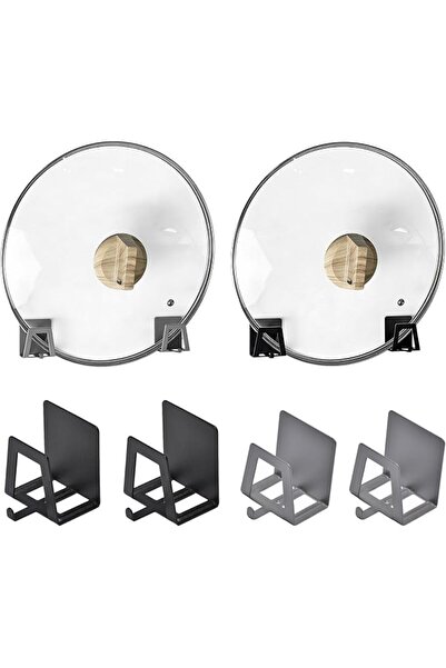 GENERAL 4 Pack Pot Lid Holders Organizer Wall-Mounted Hook Rack Holder Organi...