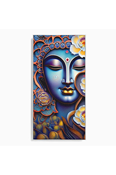 Luxcanva Tablou Canvas Inflorirea Spiritului 70x140 cm cu Rama Argintiu Buddh...