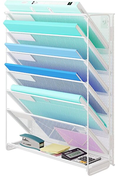 GENERAL Kuntine.B Wall File Organizer Office Hanging Magazine Holder Wall Fil...