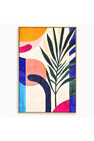 Luxcanva Tablou Canvas Tropice Abstracte 50x70 cm cu Rama Auriu Tropice Abstr...