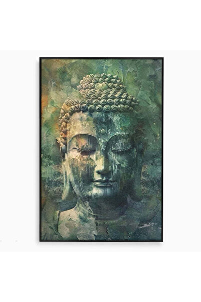 Luxcanva Tablou Canvas Esenta Meditativa 80x120 cm cu Rama Negru Buddha Zen M...