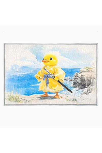 Luxcanva Tablou Canvas Ratoiul Samurai 70x50 cm cu Rama Argintiu Ratoiul Samu...