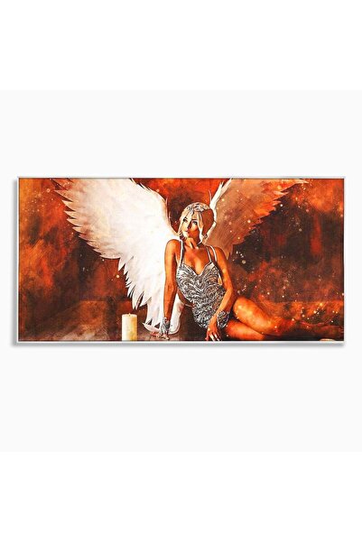 Luxcanva Tablou Canvas Ingerul Seductiei 140x70 cm cu Rama Argintiu Ingerul S...