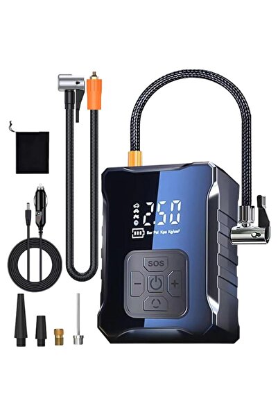 Giftry Compresor auto portabil Giftry, 50 L/min, 10.3 BAR, acumulator 4000 mA...