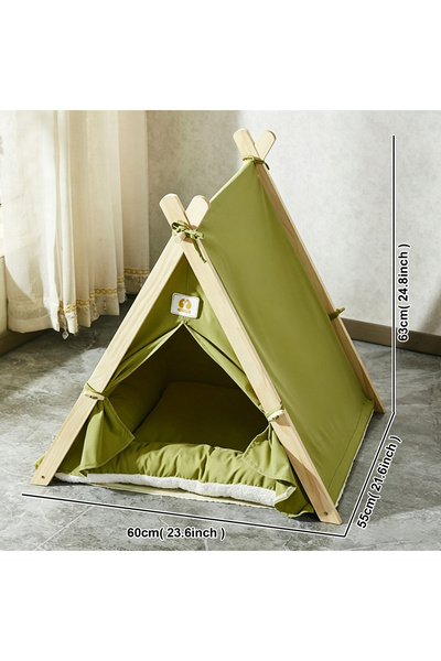 Vitakit Wooden Cat Tent Bed – Semi-Enclosed Cozy Pet Cave with Soft Cushion, ...