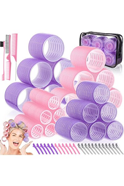 obeoby Hair Rollers for Women Curlers Set with Clips Comb Storage Bag, 4 Size...