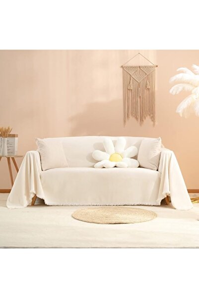 GENERAL Chenille Sofa Blanket Anti-Scratch Washable Sofa Cover Solid Color La...