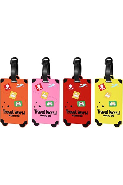 Alyvisun 4 Pieces Airplane Suitcase Labels, Silicone Suitcase Tag, Suitcase L...