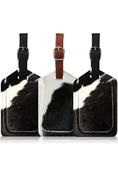 GENERAL Mulch Leather Genuine Cow Leather Luggage Tag (Pack of 3) for Baggage...