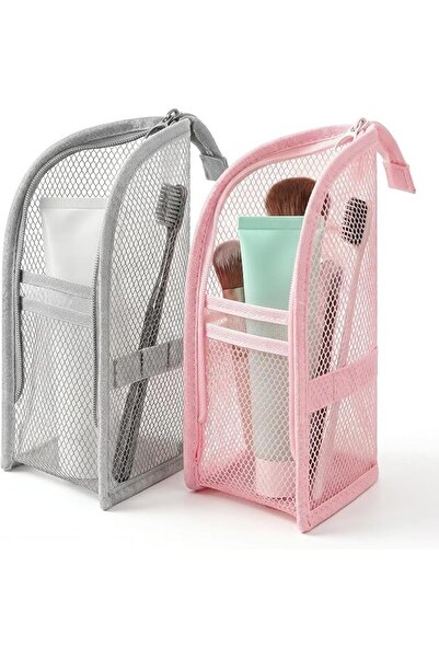 Cosiesnest Kozisnyst Standing Cosmetic Tool Bag, Set of 2 Eva Mesh Makeup Bag...