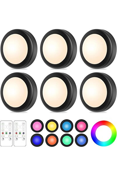 GENERAL LED Puck Lights with Remote, Wireless Lights Battery Operated, 16 Col...
