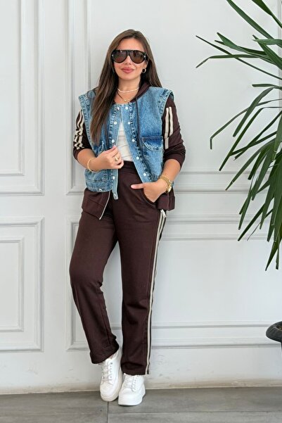 yb yağmur butik Hooded Denim Detailed Set