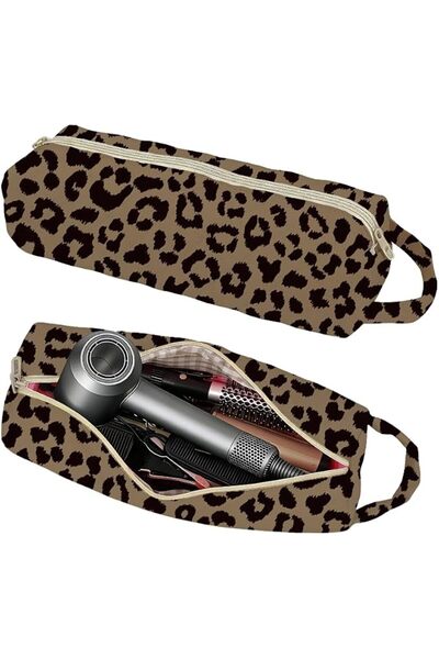 GENERAL Any Design Vintage Leopard Print Hair Tool Storage Bag with Handle