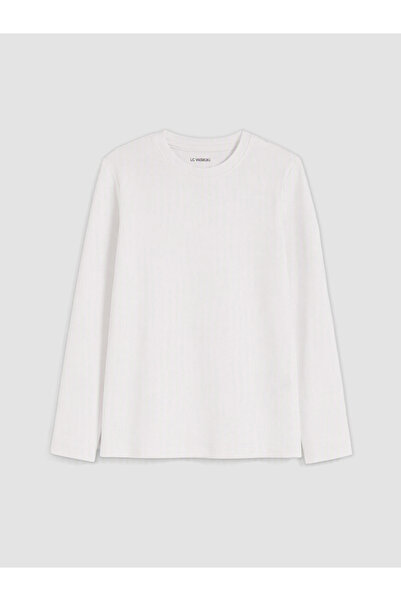 LC Waikiki Vizyon New Season White Crew Neck Boys' T-Shirt