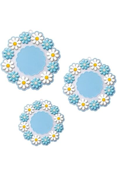 KESESU Silicone Coasters for Dining Table for Hot Pots, Round Daisy Flower De...