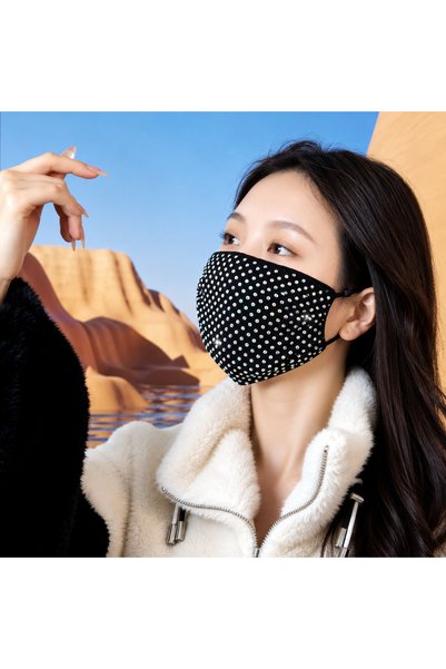 Generic Brand Shiny Crystal Rhinestone Face Mask Party Wedding Decorative Fac...