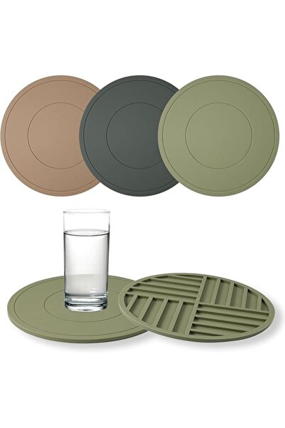 GENERAL Pack of 3 Silicone Pot Coasters, Heat Resistant, Silicone Coasters, B...