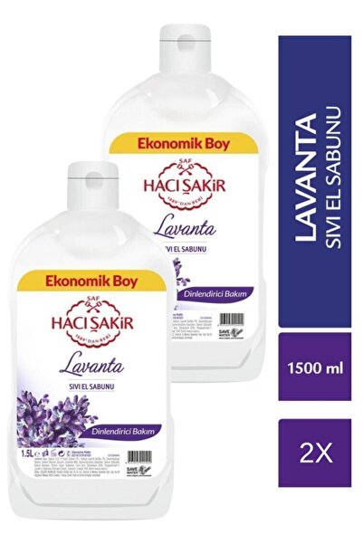 Hacı Şakir Lavanta Dinlendirici Bakım Sıvı El Sabunu 1500 ml 2'li Set