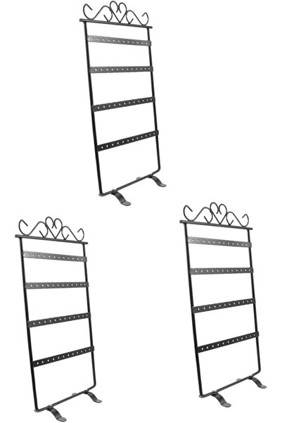 GENERAL 3pcs Rings Hanging Stud Ear Earring Iron Earrings Storage Holder Neck...