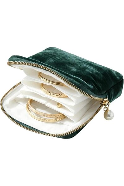 Generic Travel Jewelry Case Organizer Multi-Compartment Zipper Pouch
