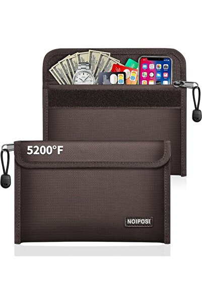 Noiposi Pack of 2 Fireproof Waterproof Bag 21.5 x 14 cm 5200°F