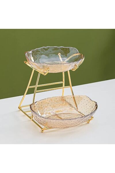 GENERAL سلة فواكه زجاجية، وعاء فواكه للمطبخ، حامل تخزين كبير السعة للفواكه