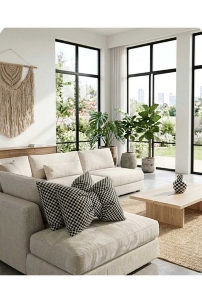 BZC HOME 2 li dekoratif fiyonklu yastık 35\45