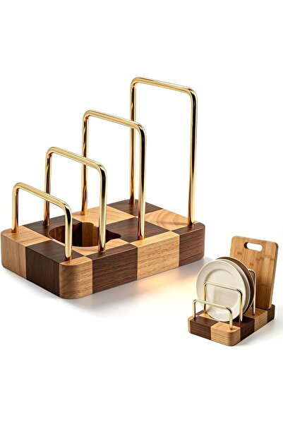 GENERAL Chopping Board Rack with Rubberwood Base – 3 Slot Wood Cutting Board ...