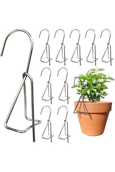 GENERAL 10-Pack Plant Pot Hanger Hooks,Sturdy Durable Stainless Steel Plant W...