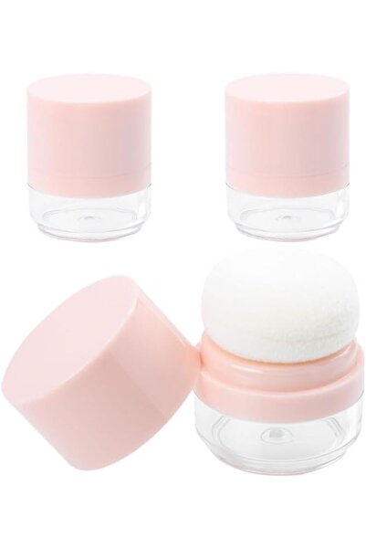 VALICLUD 3pcs Refillable Loose Powder Container with Puff Portable Makeup Pow...