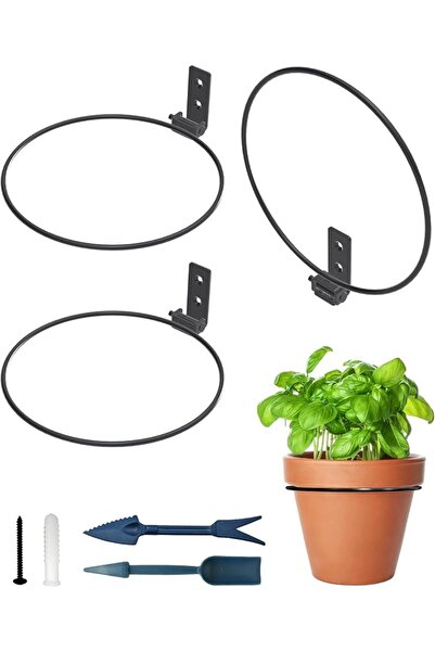 GENERAL 8 Inch Plant Hangers Outdoor and Indoor Ring Holder 3 Pack - Wall Hoo...
