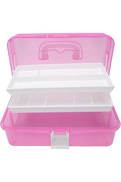 Generic 3 Layers Plastic Storage Box Portable Folding Organizer with Transpar...