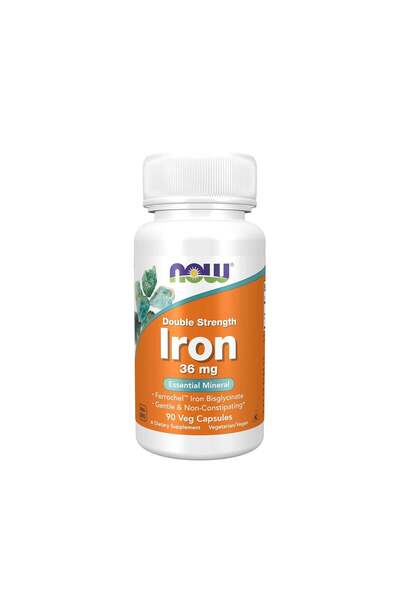 Now Foods Iron 36 mg Double Strength 90 Veg Capsules