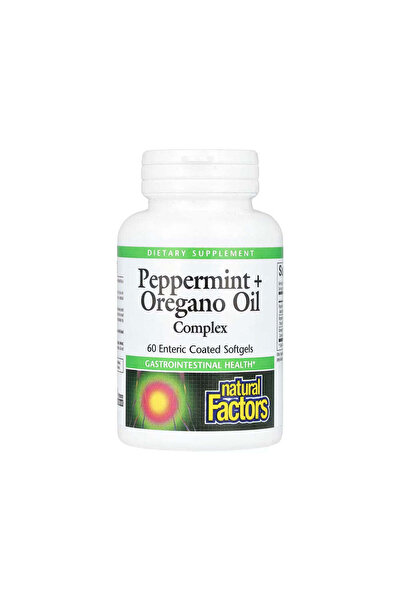 Natural Factors زيت النعناع والأوريجانو - 60 كبسولة