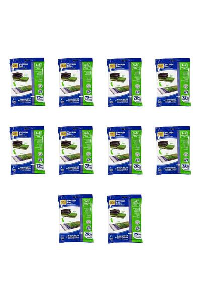 Magic Saver Bag Vakumlu Giyisi Yastık Yorgan Saklama Torbası Poşeti Hurç -Mega -100x130 Cm. -10 Adet
