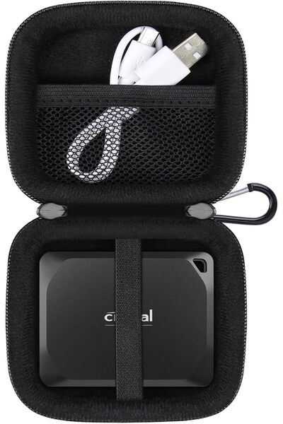 Lacdo حقيبة حمل للقرص الصلب المحمول لـ Crucial X9 Pro/Crucial X10 Pro مع محول...