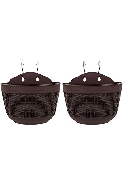 GENERAL Hanging Flower Pots Set of 2,Plastic Hanging Planters Outdoor for Gar...