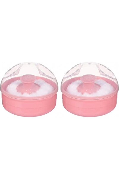 SYBL 2PCS Pink Empty Plastic Puff Box with Powder Puff and Transparent Cover ...