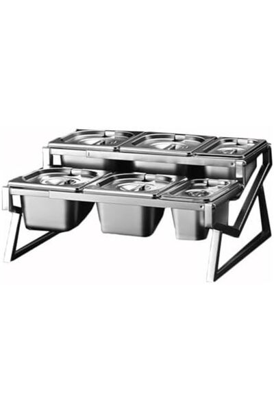 Generic Stainless Steel Spice Rack Organizer with Cover, 2 Row Compartment Co...