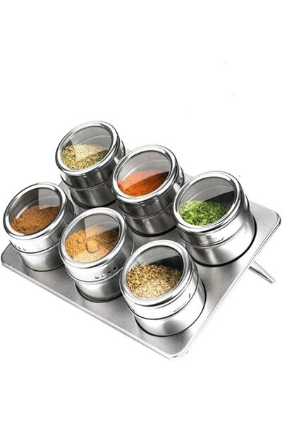 GENERAL Spice Rack Spice Jars Set Salt Pepper Spray Shakers Storage Tins Rack...
